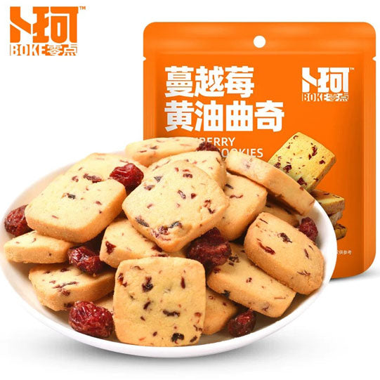 【卜珂】蔓越莓曲奇饼干100g*4袋(每袋约19个饼,独立包装,共76个)