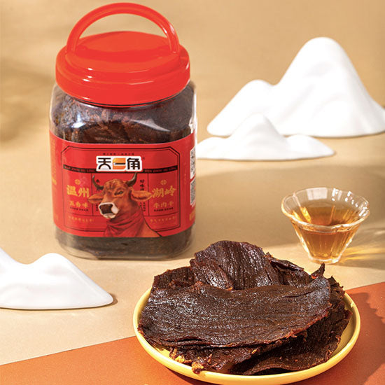 【天一角】黄牛肉干320g/罐 温州22年老企业出品 蜜汁味/五香/微辣 3味可选