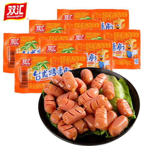 【双汇火腿肠】台式烤香肠38g*10袋(每袋6粒烤肠,共60粒)超市同款