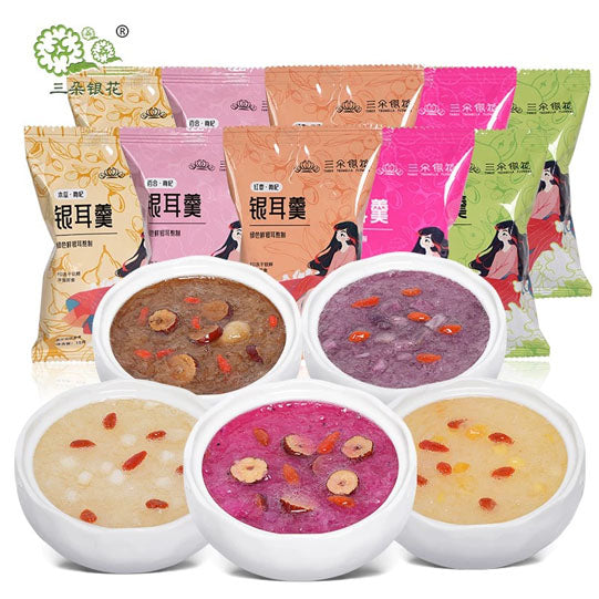 【三朵银花】冻干银耳羹15g*12袋 60秒软糯出胶 随时滋养