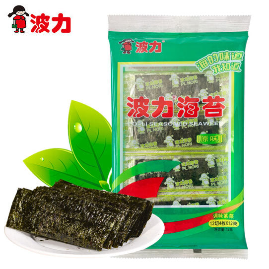 【波力海苔】 原味海苔12g*4袋 即食紫菜