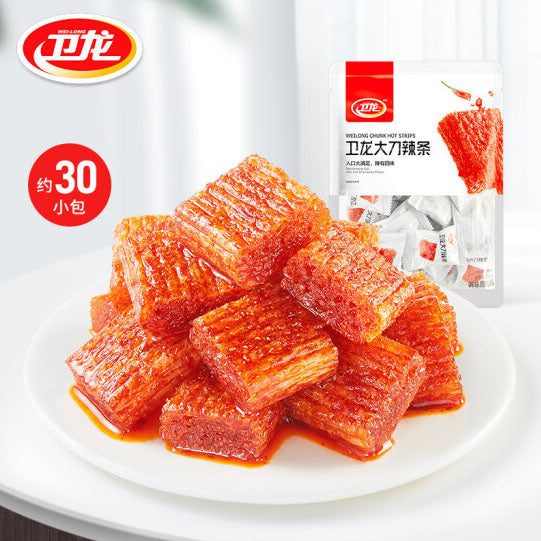 【卫龙】大刀肉 辣条200g*2袋(每袋30个,总共60个)一口一个 蓬松飚汁