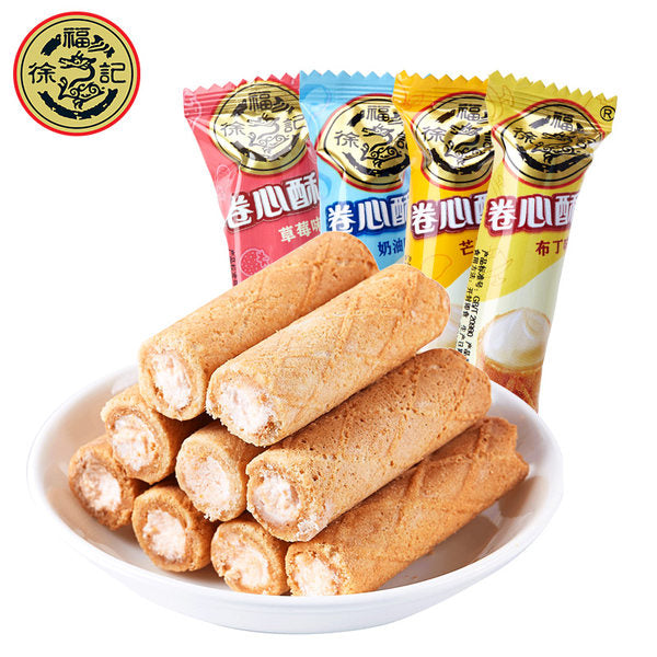 【徐福记】卷心酥425g/袋 混合口味装(草莓味+奶油味+芒果味+布丁味都有)