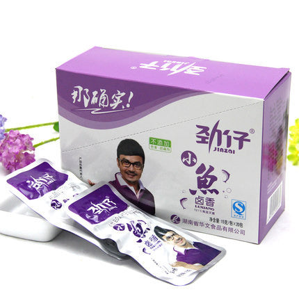 【劲仔小鱼】卤香味小鱼仔15g*60包 买就送鸭脖1根 英国包邮!