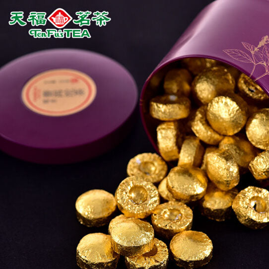 【天福茗茶】糯香普洱小沱茶250g/罐 云南茶叶 小粒装熟茶