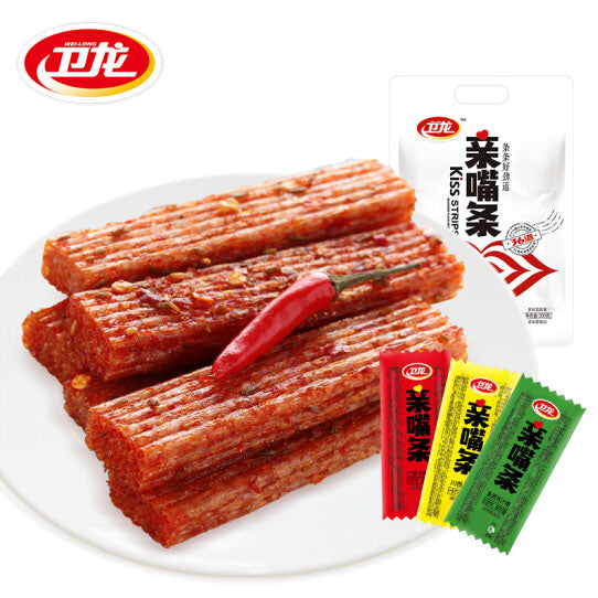 【卫龙】亲嘴条300g*2袋(3种口味混合装)辣条面筋零食