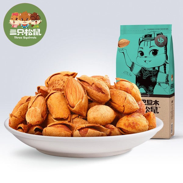【三只松鼠】手剥巴旦木185g*2袋 壳薄易剥 香酥清脆