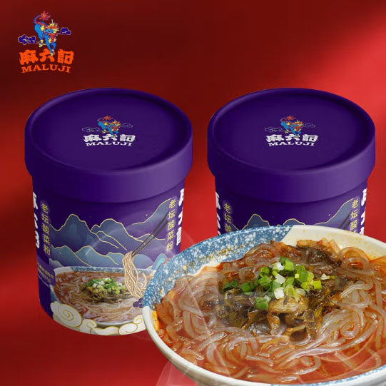 【麻六记】酸菜酸辣粉256g*4桶 汪小菲推荐 酸爽开胃