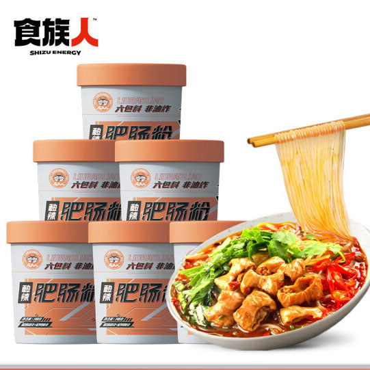 【食族人】酸辣肥肠粉120g*6桶 大块肥肠 6爆料 更过瘾