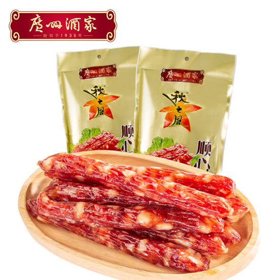 【广州酒家】顺心腊肠475g*2袋(8分瘦)糖酒添香 广东腊味