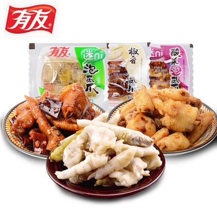 【有友】迷你泡椒凤爪500g 独立小包装 散装 3种口味可选