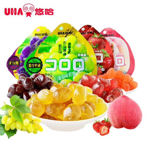 【UHA悠哈】爆浆果汁软糖52g*6袋(每袋约10粒,共60粒)宣璐同款 酷露露 6种口味可选