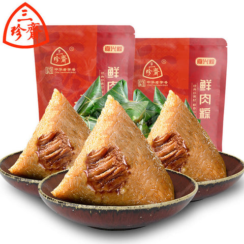 【三珍斋】鲜肉粽140g*10只 大肉粽 中华老字号 嘉兴粽子