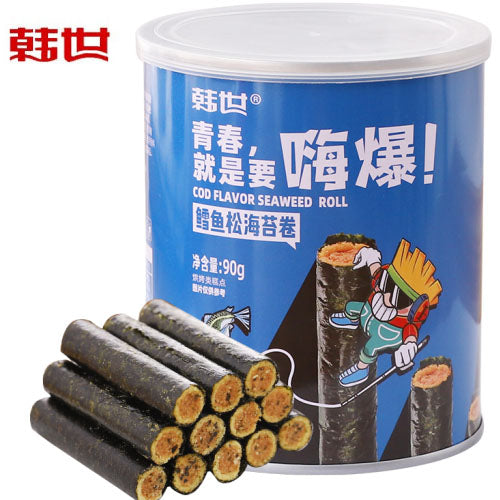 【韩世】鳕鱼松海苔卷90g*3罐(每罐约13根,3罐总共有39根海苔卷)