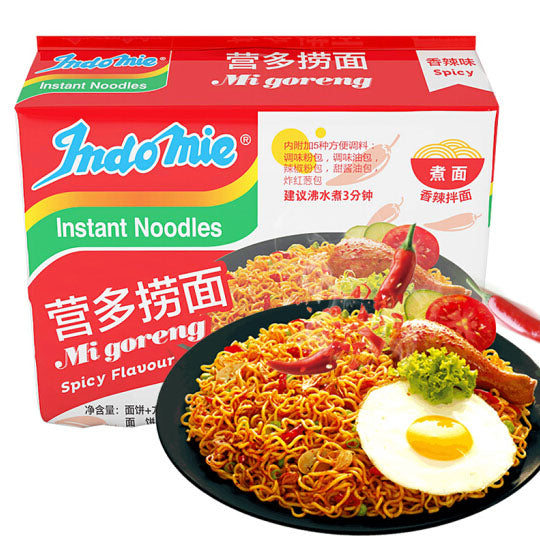 【营多】香辣味捞面80g*5袋 印尼进口Indomie火鸡面
