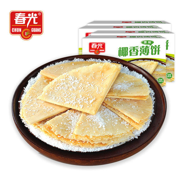 【春光】椰香薄饼105g*3盒 海南特产