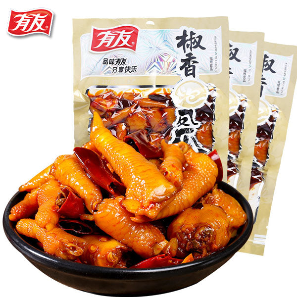 【有友】泡椒凤爪168g*3袋 椒香味/酸菜味/泡椒味 23年老品牌