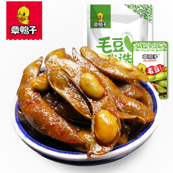 【章鸭子】即食毛豆530g/袋(内含约19小袋)散装称重 分量足 一斤多 香辣味/绝辣味/黑鸭味 3种口味可选