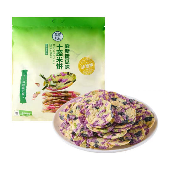 【盒马】十蔬米饼480g/袋 清新黄瓜味 片片轻薄 健康清爽