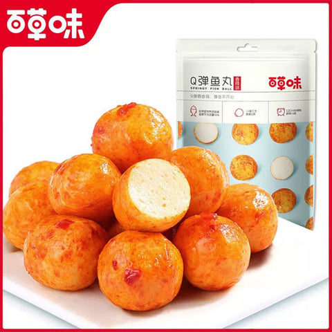 【百草味】Q弹鱼丸108g*3袋（每袋9小包，共27包）香辣 烧烤 好吃到弹起来