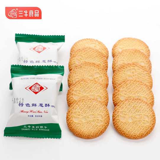 【三牛】特色鲜葱酥560g/袋（含28小包，共84块小圆饼）从小吃到大的饼干 散装称重