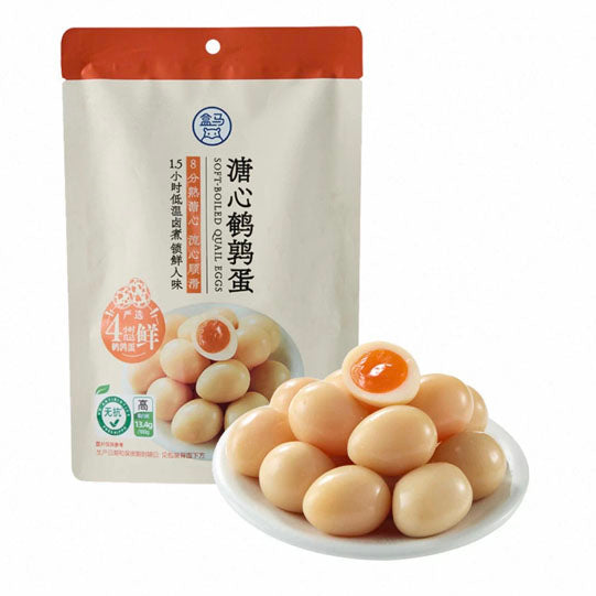 【盒马】溏心鹌鹑蛋150g*2袋(每袋18枚，共36枚蛋，独立小包装）8分熟 一口一个