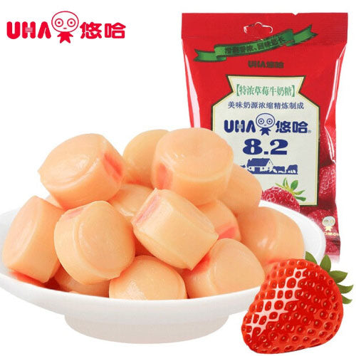 【UHA悠哈】8.2特浓牛奶糖120g*3袋 草莓/岩盐/咖啡/抹茶味等10种口味可选