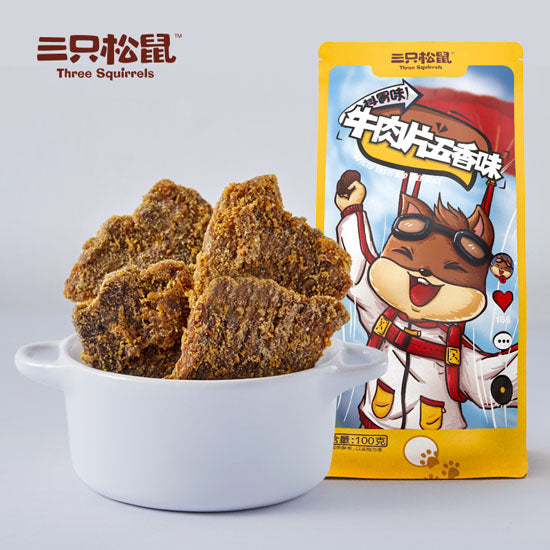 【三只松鼠】五香牛肉片100g*2袋 大片牛肉 鲜美滋味