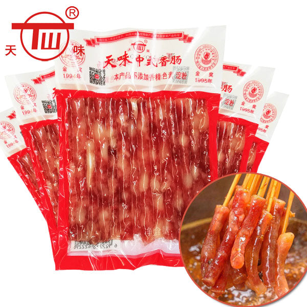 【天味】中式小香肠90g*10袋 买就送六婆辣椒面蘸料10小袋 英国包邮！