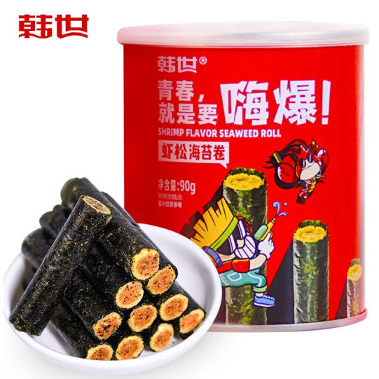 【韩世】虾松海苔卷90g*3罐（每罐约13根海苔卷）美味与营养同行