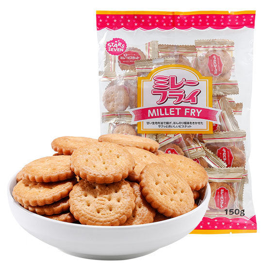 【星七】迷恋小脆 小圆饼干150g*2袋 日本进口儿童零食 纽扣饼